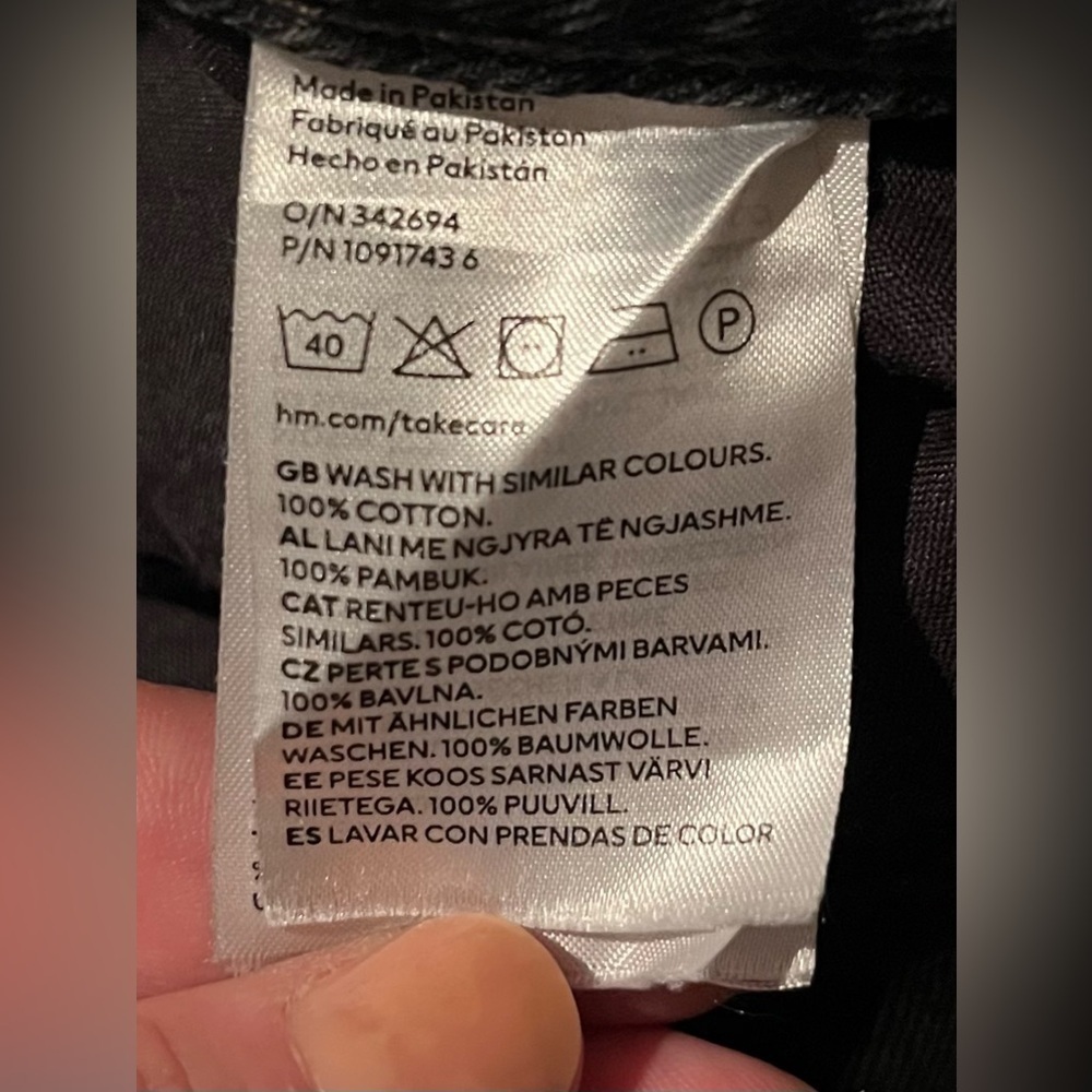 H&M Black Wash High-Rise Straight Leg Jeans – Size 14 - Picture 4 of 4